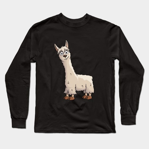 Fancy Cute Llama Long Sleeve T-Shirt by SkizzenMonster